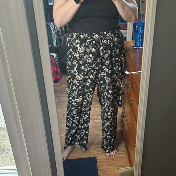 LAST CHANCE - Ditsy Floral Ties Split Hem Wide Leg Pants - Picture 5 of 5